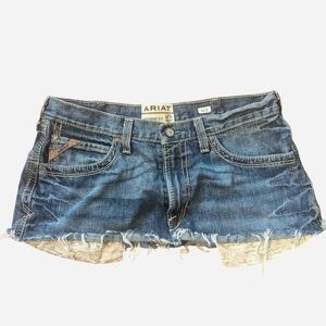 Ariat Mini Skirt Denim Distressed Blue size 36"#cowgirl #denim #western #aria